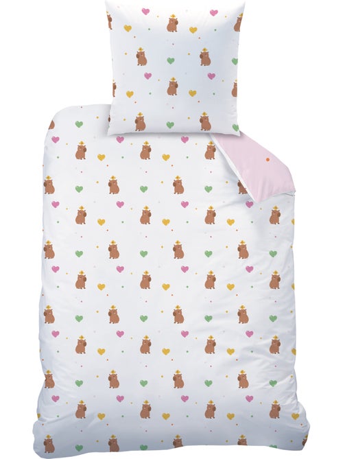 Parure de lit imprimée 100% coton, capybara - Kiabi