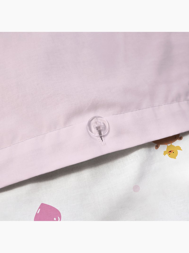 Parure de lit imprimée 100% coton, capybara Rose - Kiabi