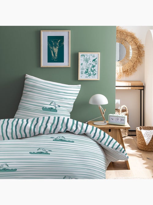 Parure de lit imprimée 100% coton, croco - Kiabi