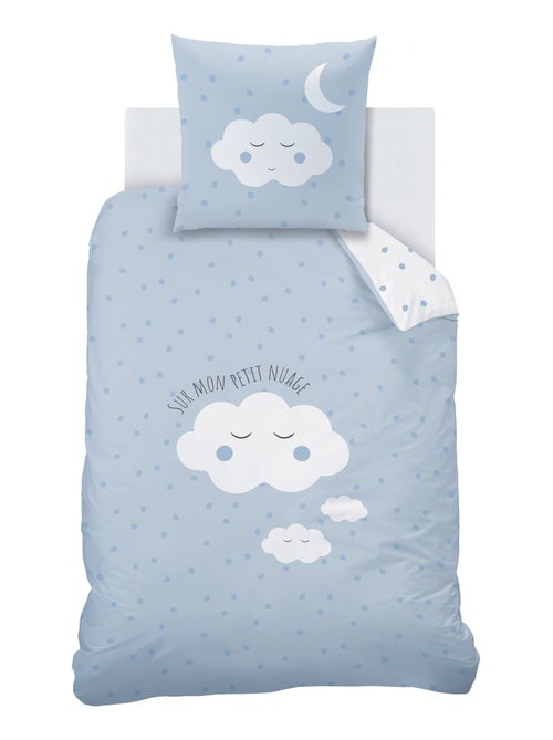 Parure de lit imprimée 100% coton, cumulus - Kiabi