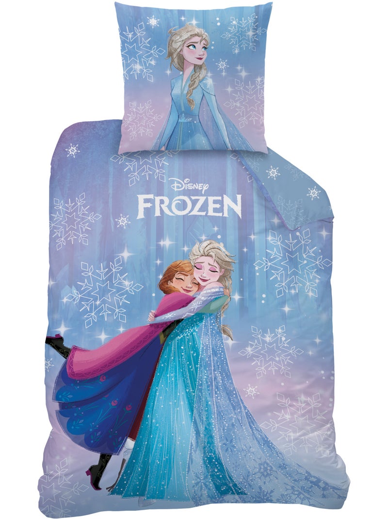 Parure de lit imprimée 100% coton, disney home frozen frozenia Bleu - Kiabi
