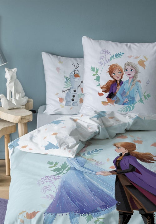 Parure de lit imprimée 100% coton, disney home frozen sisters - Kiabi