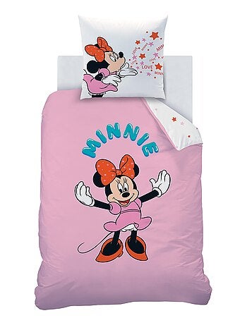 Parure de lit imprimée 100% coton, disney home minnie happy
