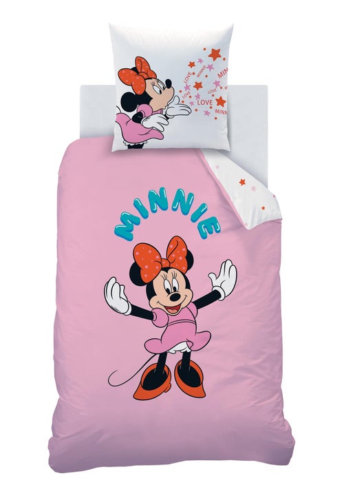 Parure de lit imprimée 100% coton, disney home minnie happy - Kiabi