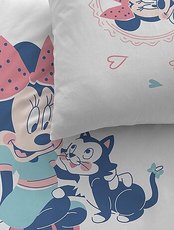 Parure de lit imprimée 100% coton, disney home minnie little friend