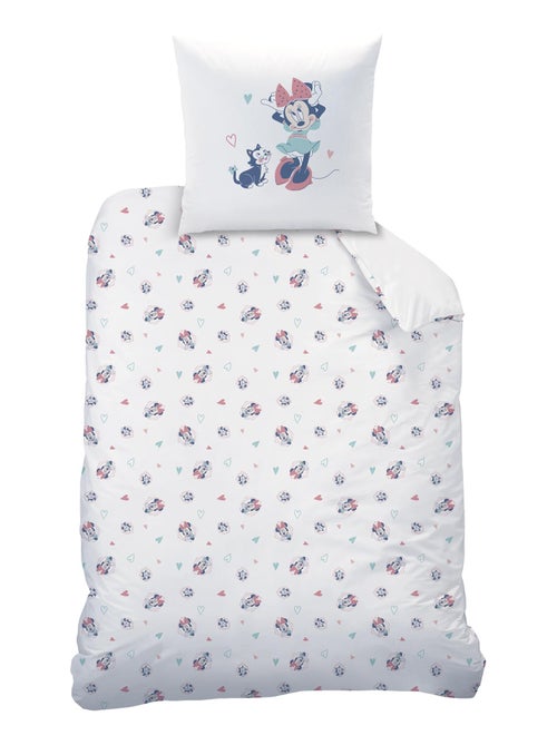 Parure de lit imprimée 100% coton, disney home minnie little friend - Kiabi