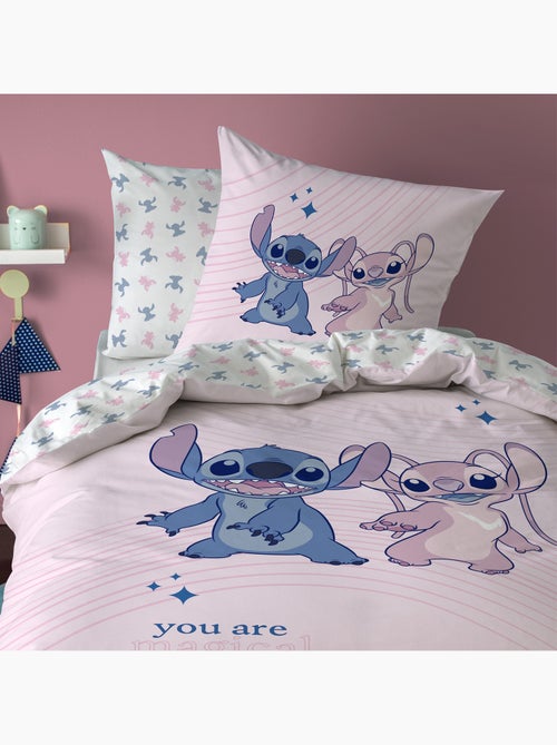 Parure de lit imprimée 100% coton, disney home stitch amour - Kiabi