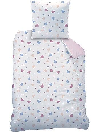 Parure de lit imprimée 100% coton, disney home stitch bisous