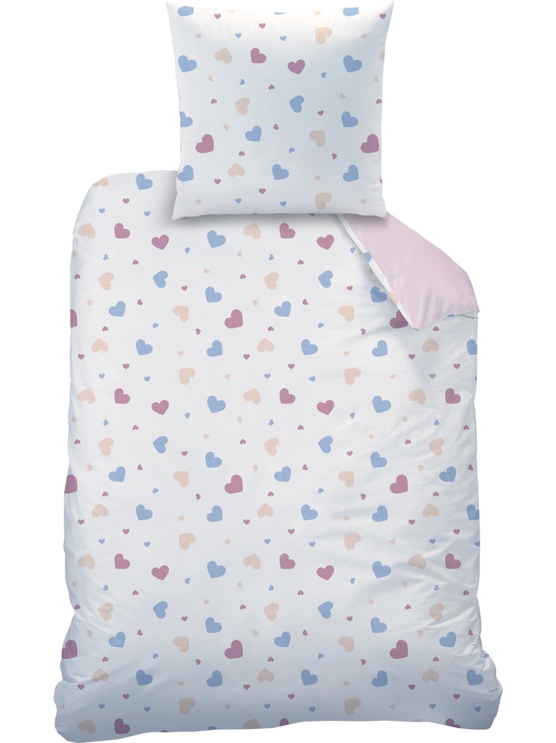 Parure de lit imprimée 100% coton, disney home stitch bisous Rose - Kiabi