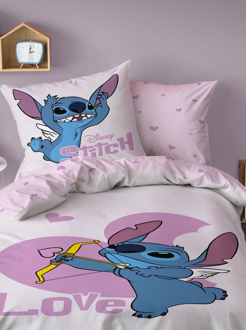 Parure de lit imprimée 100% coton, disney home stitch cupidon - Kiabi