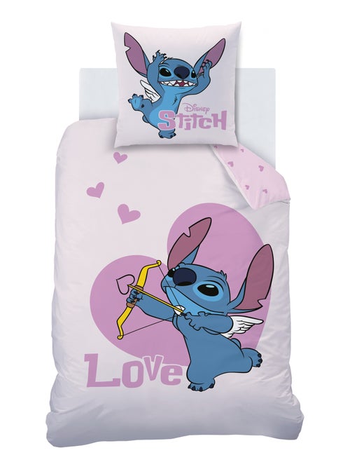 Parure de lit imprimée 100% coton, disney home stitch cupidon - Kiabi
