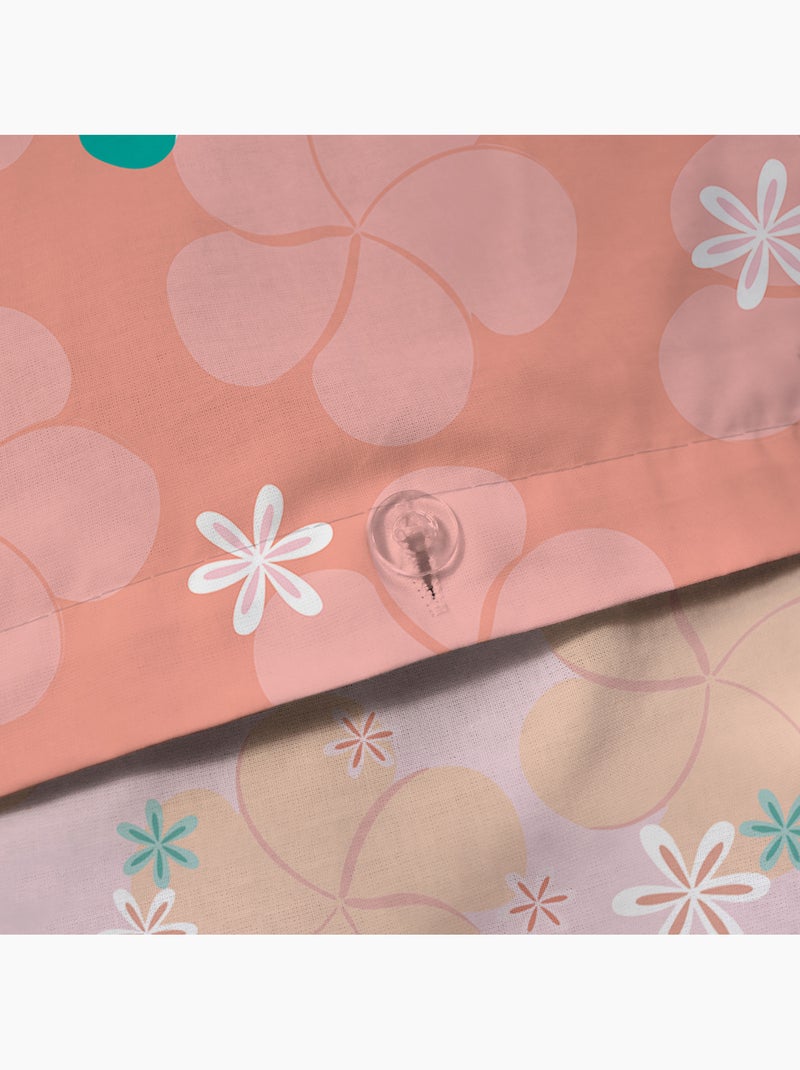 Parure de lit imprimée 100% coton, disney home vaiana fleur Rose - Kiabi