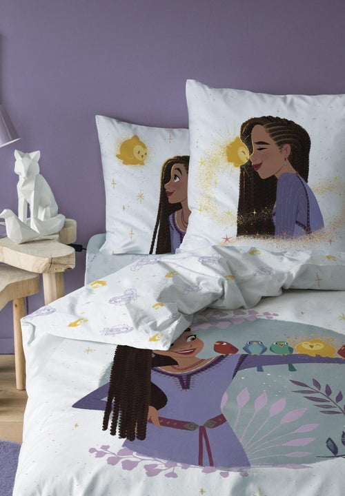 Parure de lit imprimée 100% coton, disney wish asha - Kiabi