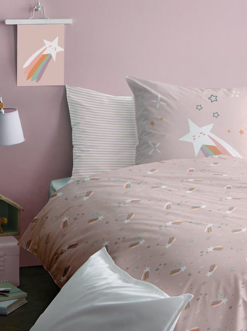 Parure de lit imprimée 100% coton, etoile filante - Kiabi