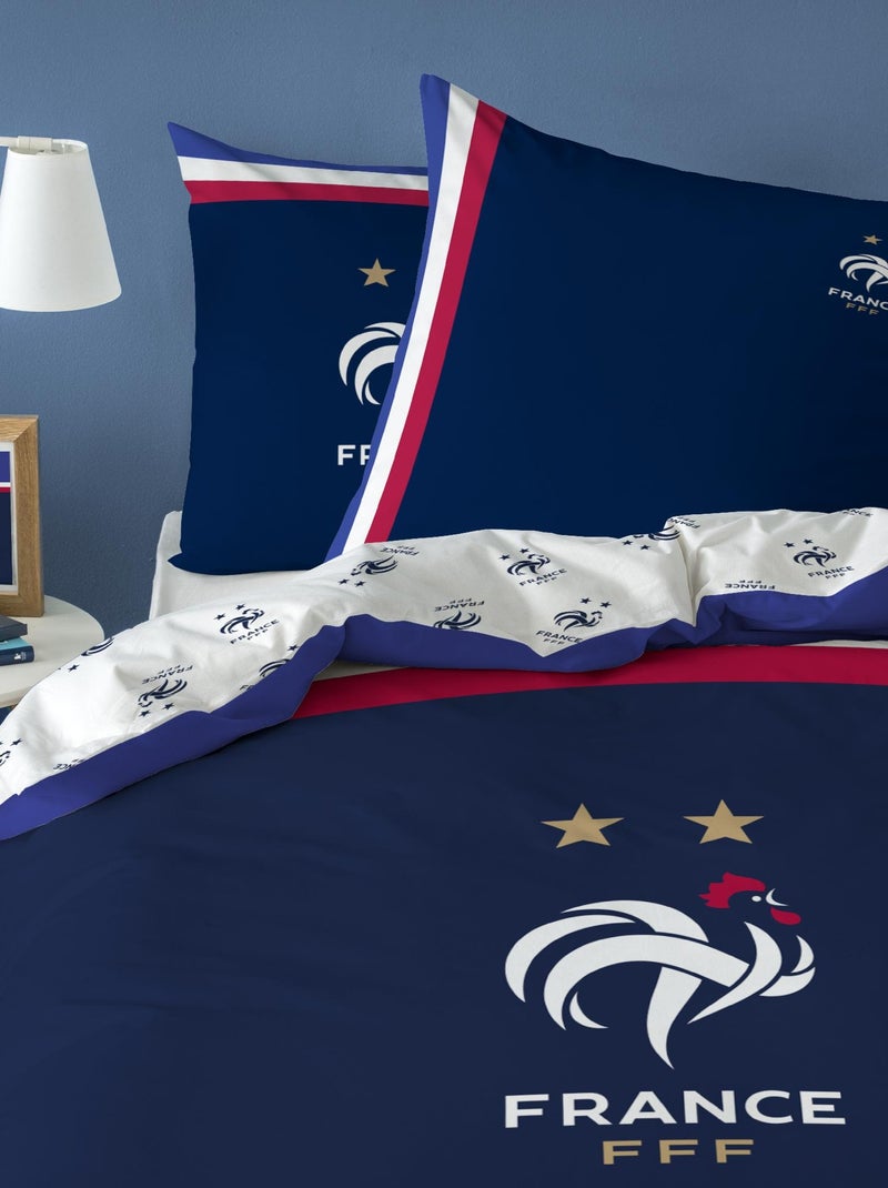 Parure de lit imprimée 100% coton, fff drapeau Bleu marine - Kiabi