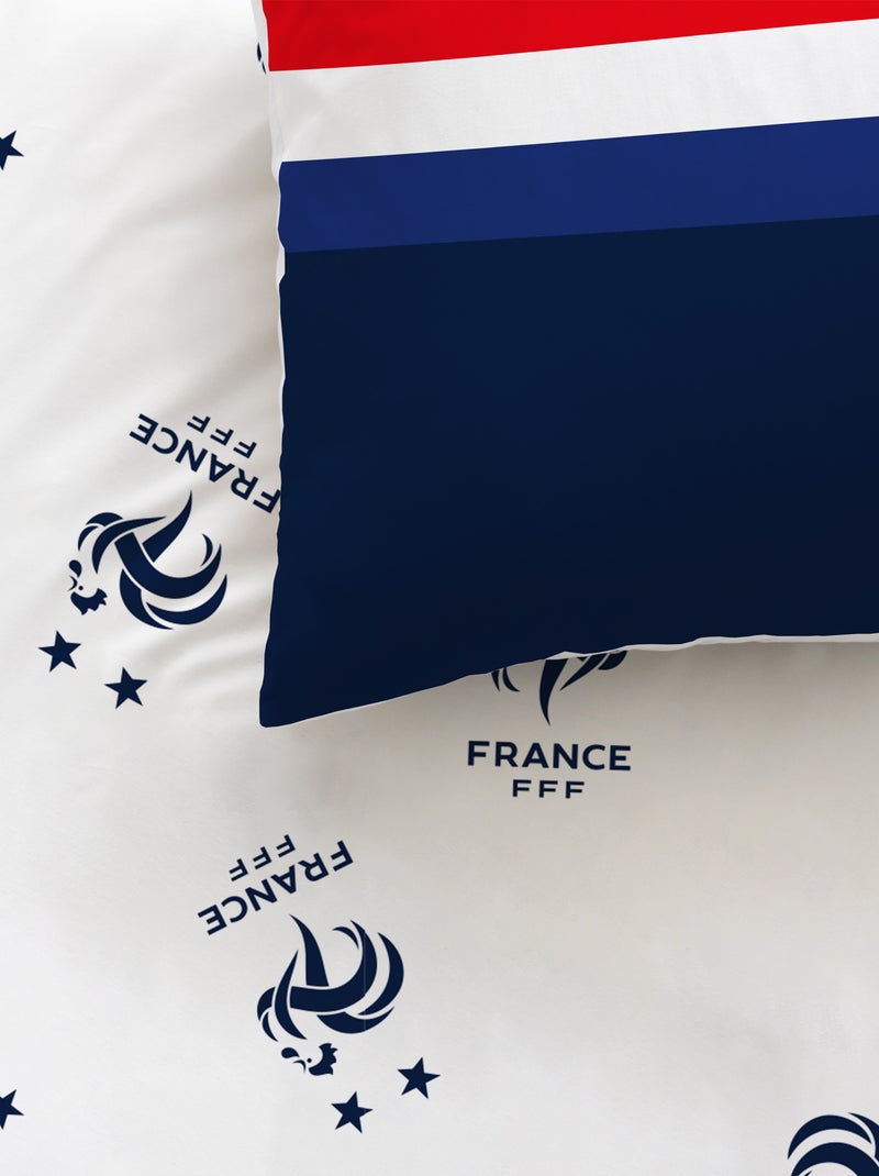 Parure de lit imprimée 100% coton, fff rayures Bleu - Kiabi