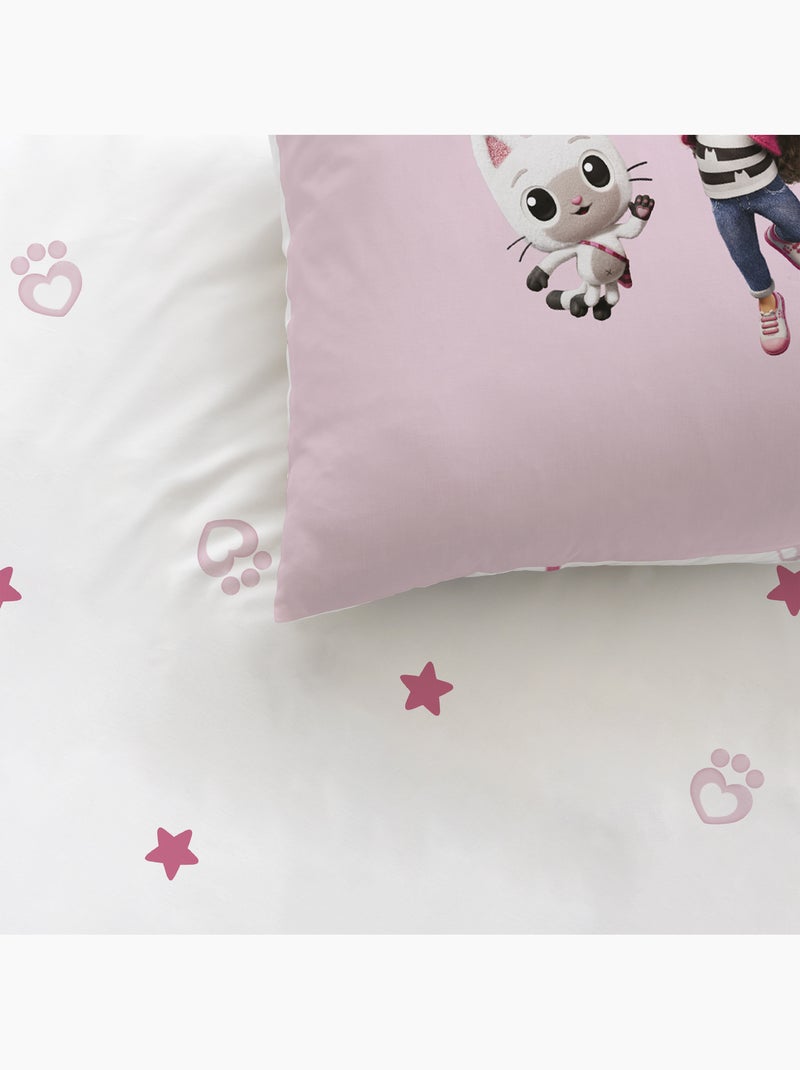 Parure de lit imprimée 100% coton, gabby et la maison magique tendresse Rose - Kiabi