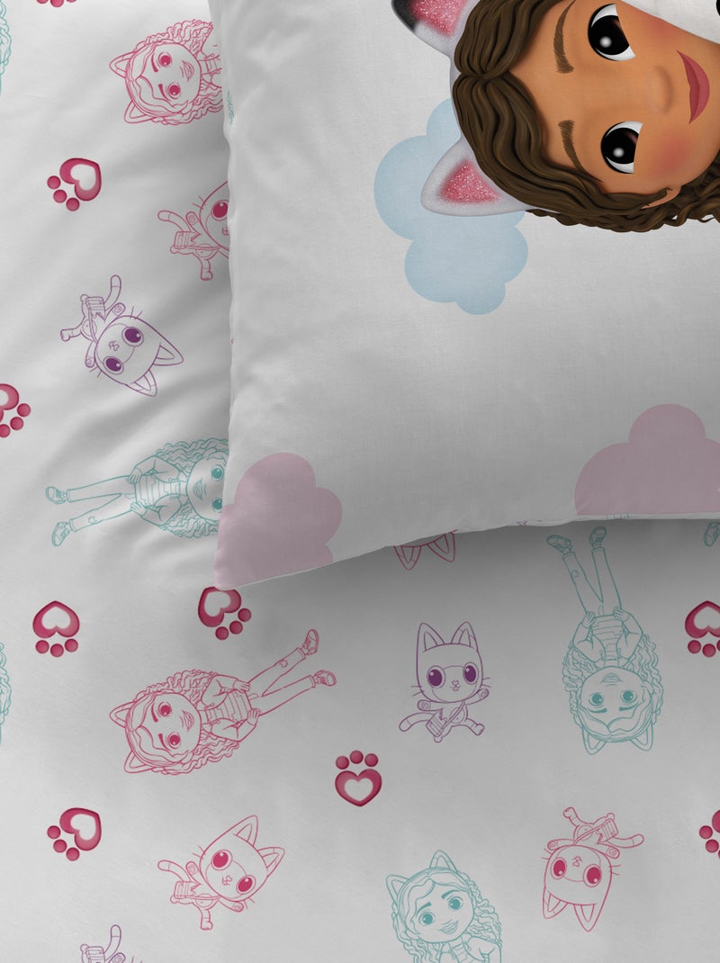 Parure de lit imprimée 100% coton, gabby et la maison magique world Rose - Kiabi