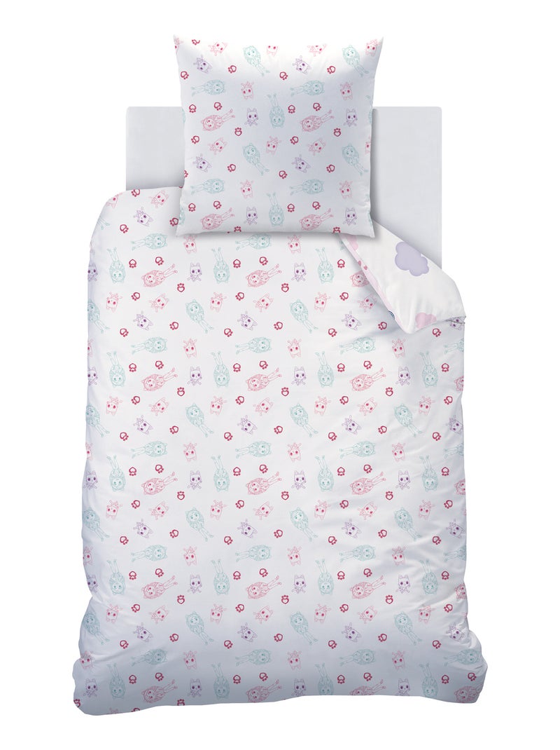 Parure de lit imprimée 100% coton, gabby et la maison magique world Rose - Kiabi