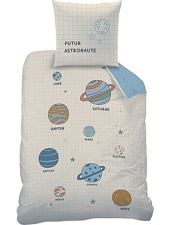 Parure de lit imprimée 100% coton, galaxy