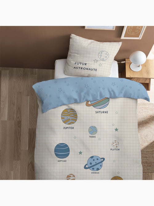 Parure de lit imprimée 100% coton, galaxy - Kiabi