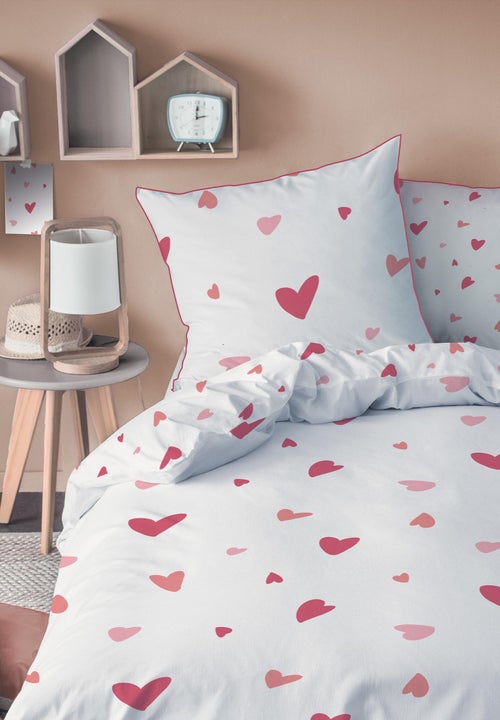 Parure de lit imprimée 100% coton, heart - Kiabi Parure de lit imprimée 100% coton, heart - Kiabi