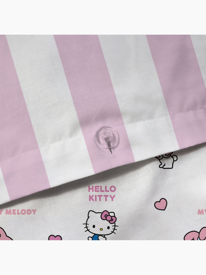 Parure de lit imprimée 100% coton, hello kitty classic Rose - Kiabi