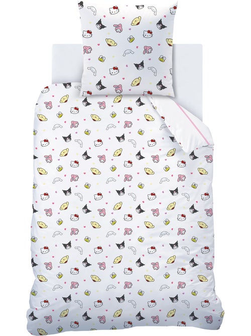 Parure de lit imprimée 100% coton, hello kitty friendly - Kiabi Parure de lit imprimée 100% coton, hello kitty friendly - Kiabi