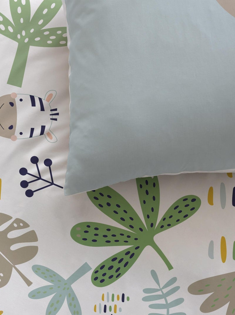 Parure de lit imprimée 100% coton, jino Blanc - Kiabi