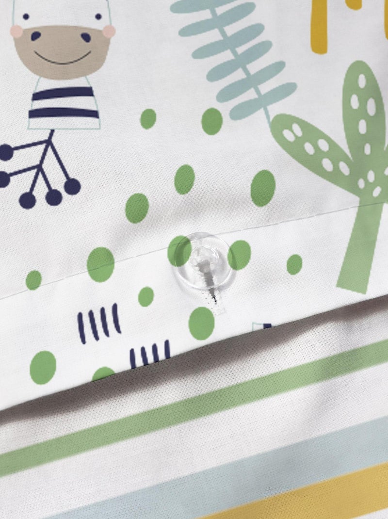 Parure de lit imprimée 100% coton, jino Blanc - Kiabi