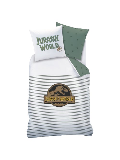 Parure de lit imprimée 100% coton, jurassic world empreinte - Kiabi Parure de lit imprimée 100% coton, jurassic world empreinte - Kiabi