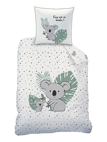 Parure de lit imprimée 100% coton, koalas
