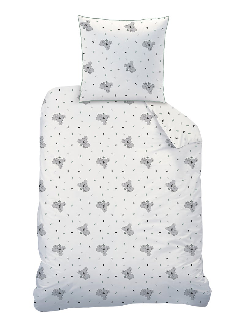 Parure de lit imprimée 100% coton, koalas Ecru - Kiabi