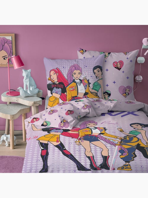 Parure de lit imprimée 100% coton, kpop demon hunters heart - Kiabi Parure de lit imprimée 100% coton, kpop demon hunters heart - Kiabi