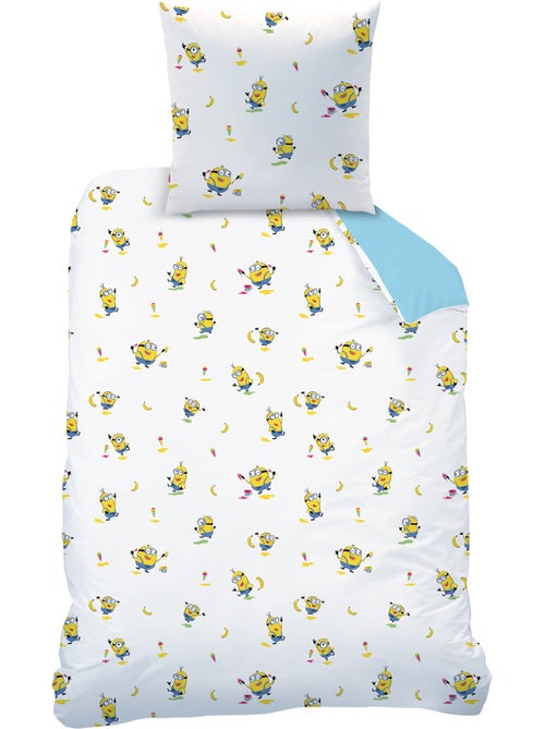 Parure de lit imprimée 100% coton, les minions fête - Kiabi