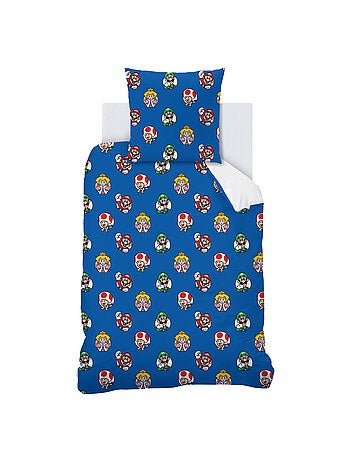 Parure de lit imprimée 100% coton, mario friends