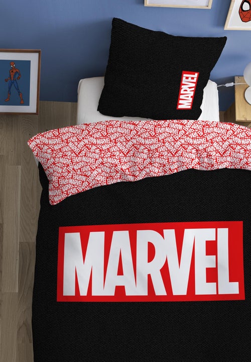 Parure de lit imprimée 100% coton, marvel home identity - Kiabi