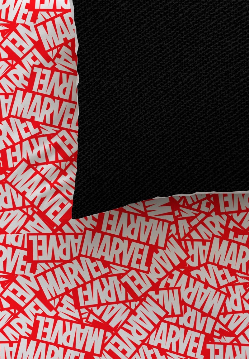 Parure de lit imprimée 100% coton, marvel home identity Noir Rouge - Kiabi