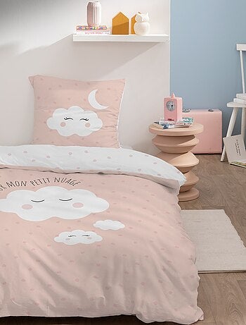 Parure de lit imprimée 100% coton, nuages