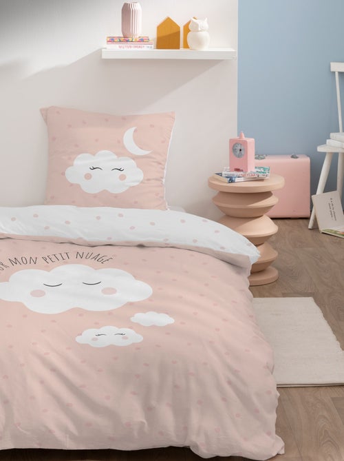 Parure de lit imprimée 100% coton, nuages - Kiabi Parure de lit imprimée 100% coton, nuages - Kiabi