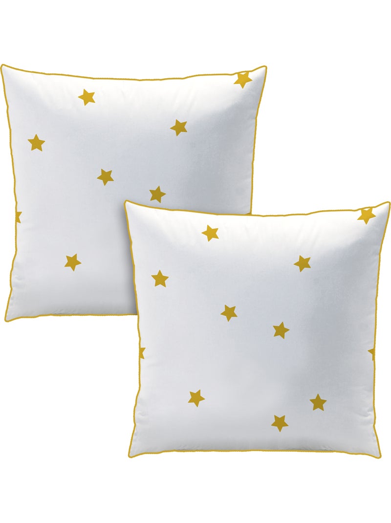 Parure de lit imprimée 100% coton, nuit etoilée Blanc Marron - Kiabi