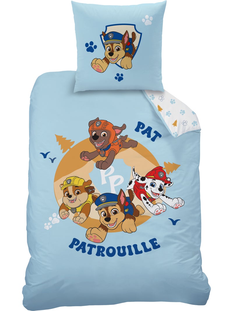 Parure de lit imprimée 100% coton, pat patrouille camp Bleu - Kiabi