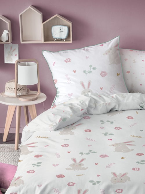Parure de lit imprimée 100% coton, petit lapin - Kiabi Parure de lit imprimée 100% coton, petit lapin - Kiabi