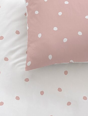 Parure de lit imprimée 100% coton, pink spots