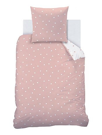 Parure de lit imprimée 100% coton, pink spots