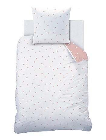 Parure de lit imprimée 100% coton, pink spots