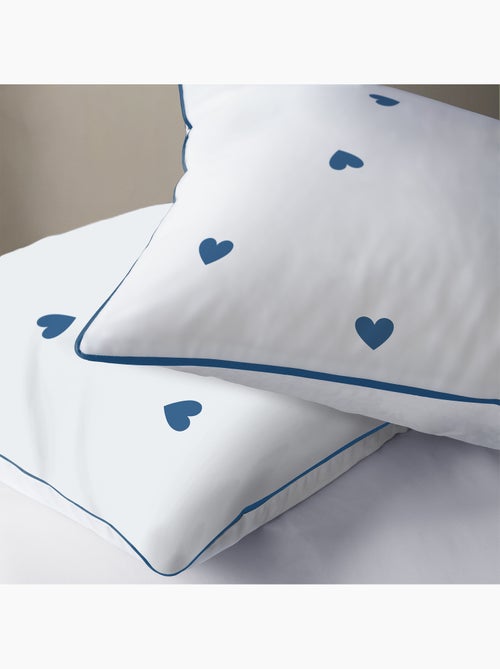 Parure de lit imprimée 100% coton, pluie de coeurs - Kiabi Parure de lit imprimée 100% coton, pluie de coeurs - Kiabi