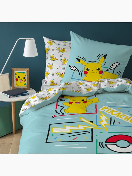 Parure de lit imprimée 100% coton, pokemon animation - Kiabi