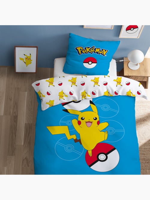 Parure de lit imprimée 100% coton, pokemon pokéball - Kiabi