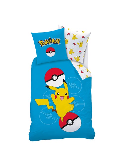 Parure de lit imprimée 100% coton, pokemon pokéball - Kiabi